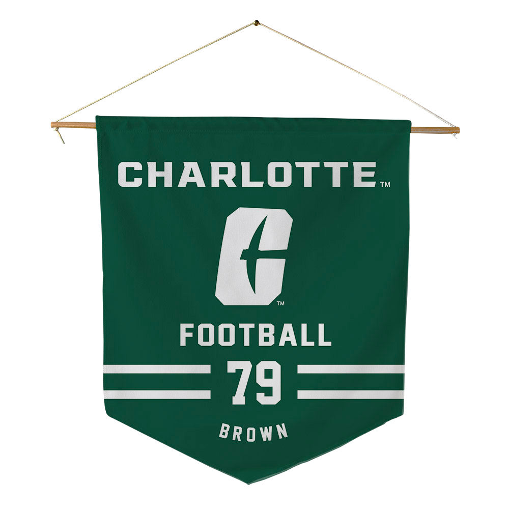 UNC Charlotte - NCAA Football : Tristen Brown - Pennant - 18" x 21"-0