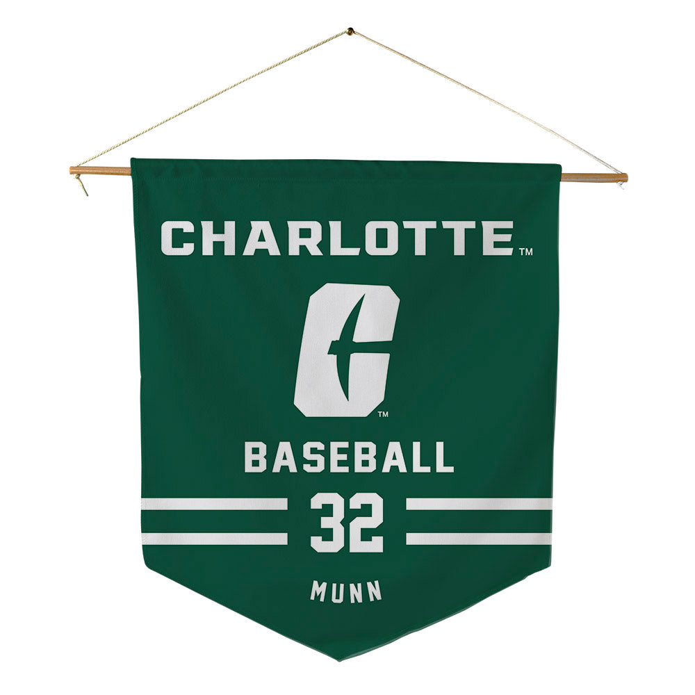 UNC Charlotte - NCAA Baseball : Drew Munn - Pennant - 18" x 21"-0