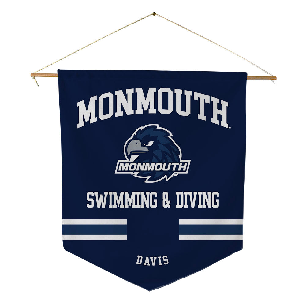 Monmouth - NCAA Men's Swimming & Diving : Andrew Davis - Pennant - 18" x 21"-0