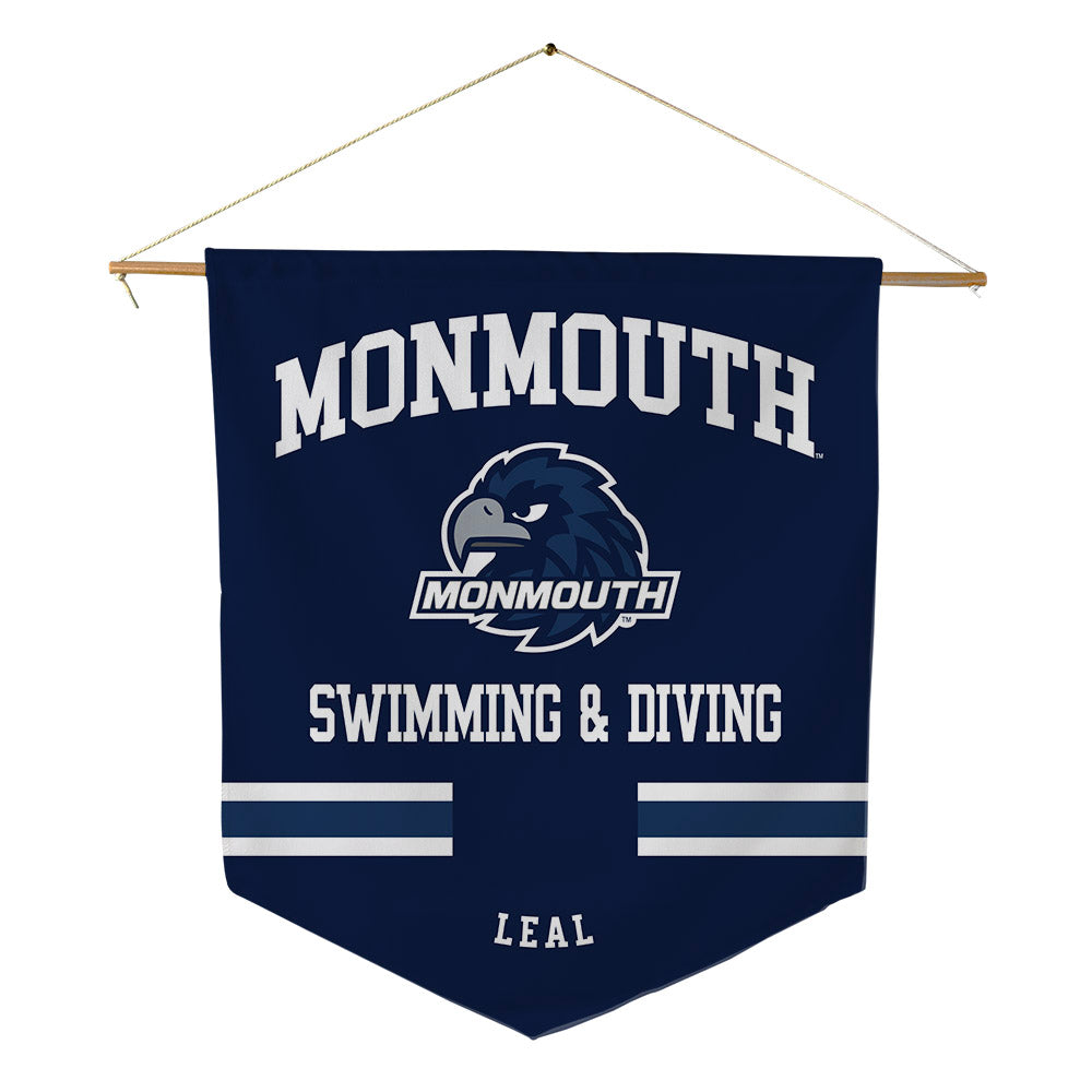 Monmouth - NCAA Men's Swimming & Diving : Sebastian Leal - Pennant - 18" x 21"-0