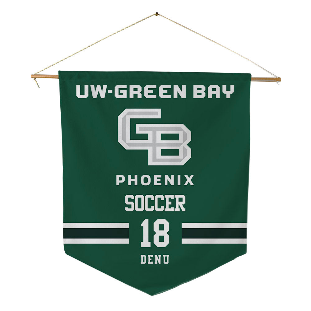 UW Green Bay - NCAA Men's Soccer : Baylor Denu - Pennant - 18" x 21"-0