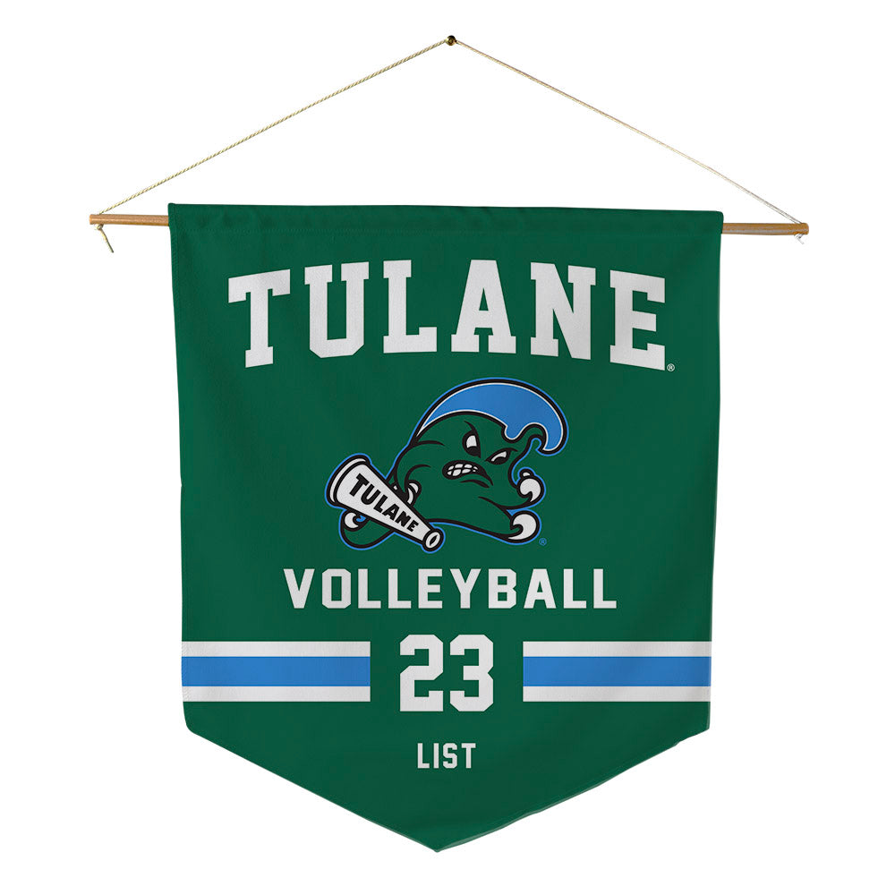 Tulane - NCAA Women's Volleyball : Chloe List - Pennant - 18" x 21"-0
