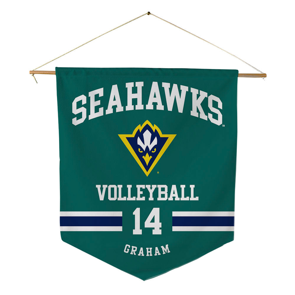 UNC Wilmington - NCAA Women's Volleyball : Courtney Graham - Pennant - 18" x 21"-0
