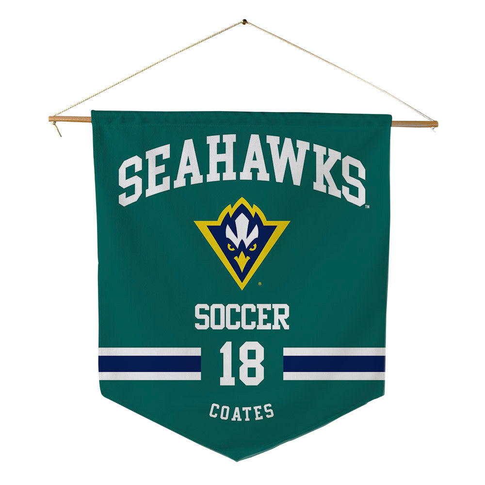 UNC Wilmington - NCAA Men's Soccer : Jacob Coates - Pennant - 18" x 21"-0