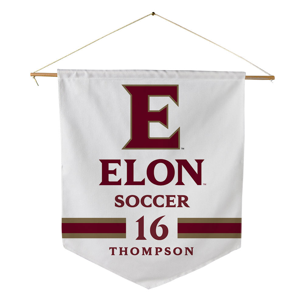 Elon - NCAA Men's Soccer : Diego Thompson - Pennant - 18" x 21"-0
