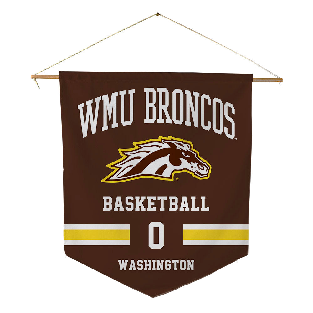 Western Michigan - NCAA Men's Basketball : Jaylen Washington - Pennant - 18" x 21"-0