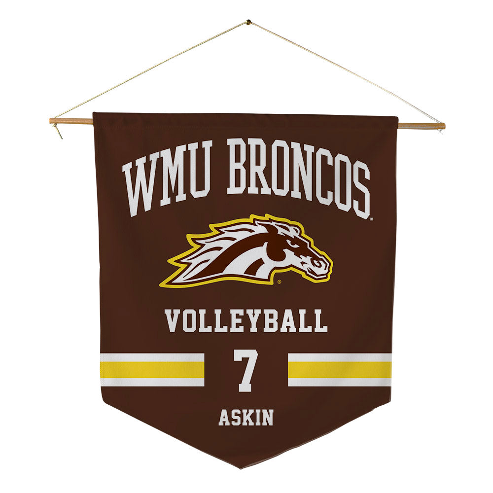 Western Michigan - NCAA Women's Volleyball : Ella Askin - Pennant - 18" x 21"-0