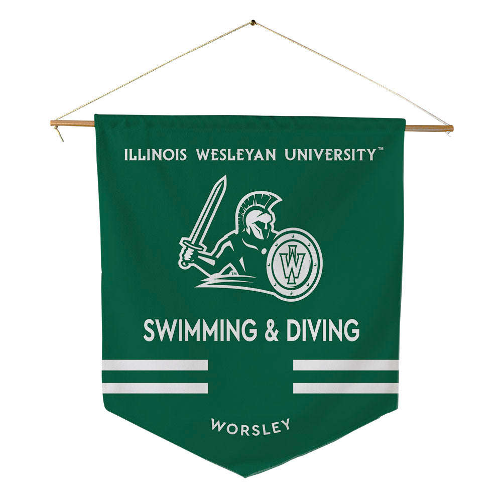 Illinois Wesleyan - NCAA Women's Swimming & Diving : Sarah Worsley - Pennant - 18" x 21"-0