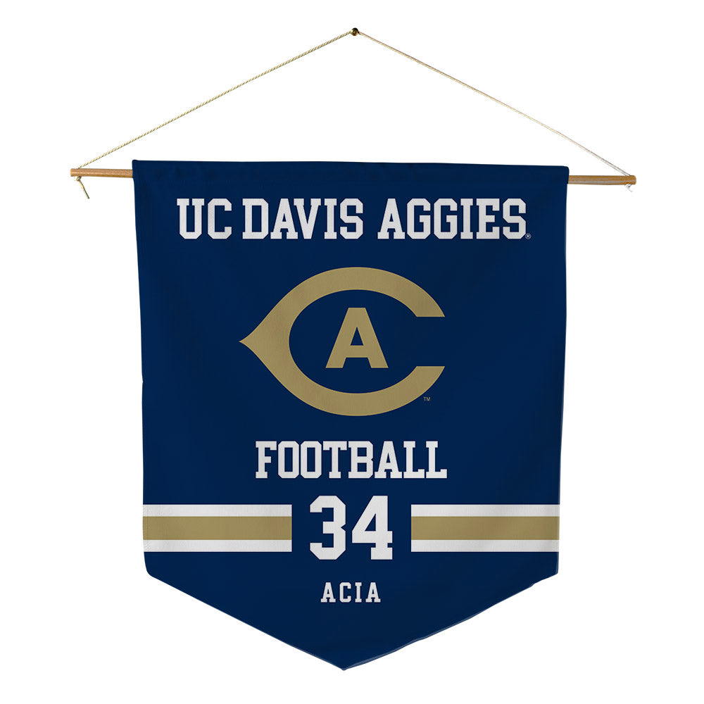 UC Davis - NCAA Football : Kai Acia - Pennant - 18" x 21"-0