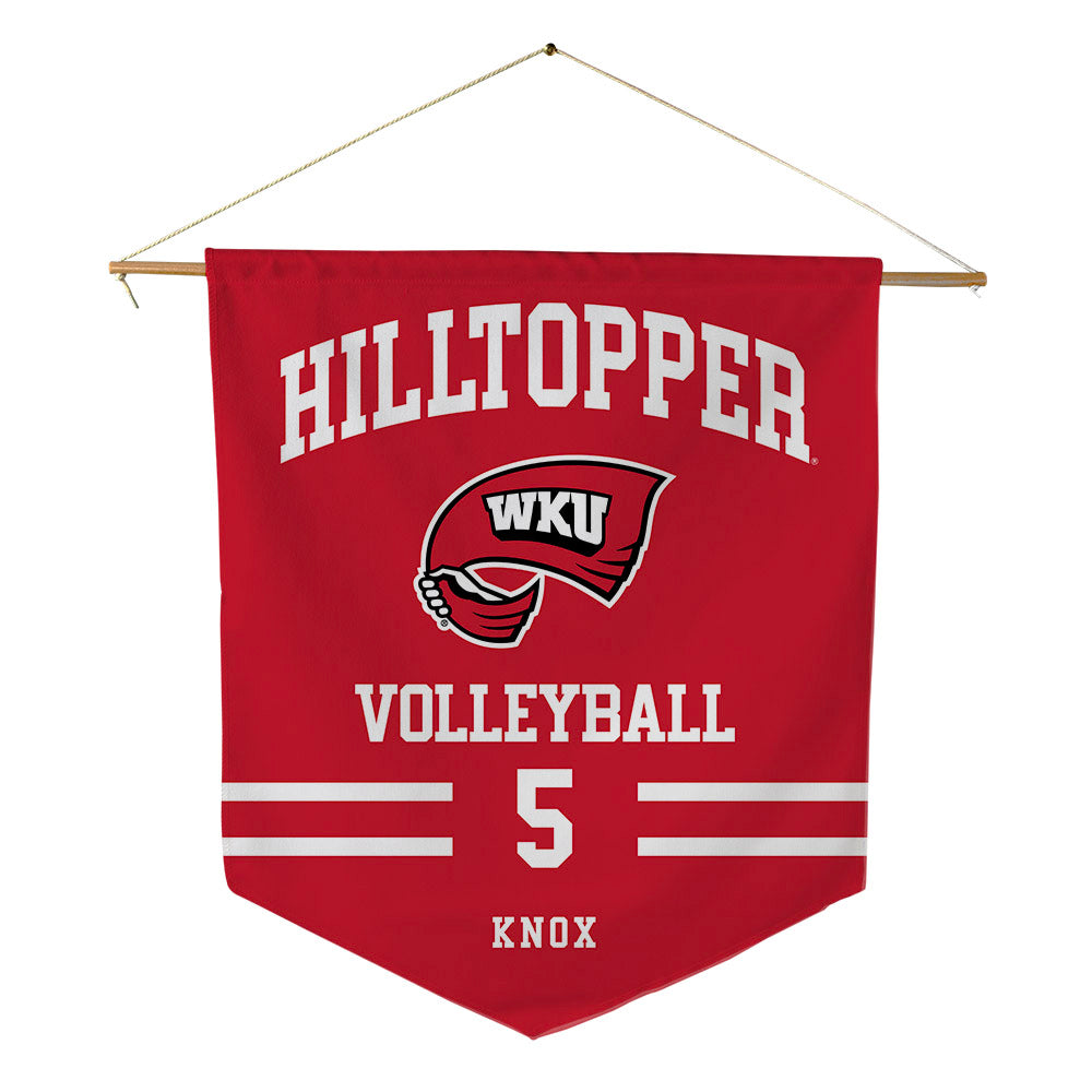 Western Kentucky - NCAA Women's Volleyball : Kaira Knox - Pennant - 18" x 21"-0