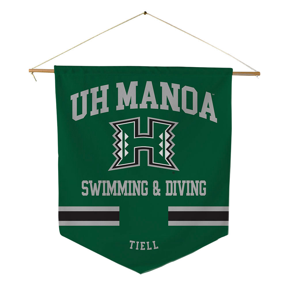 Hawaii - NCAA Men's Swimming & Diving : Korey Tiell - Pennant - 18" x 21"-0