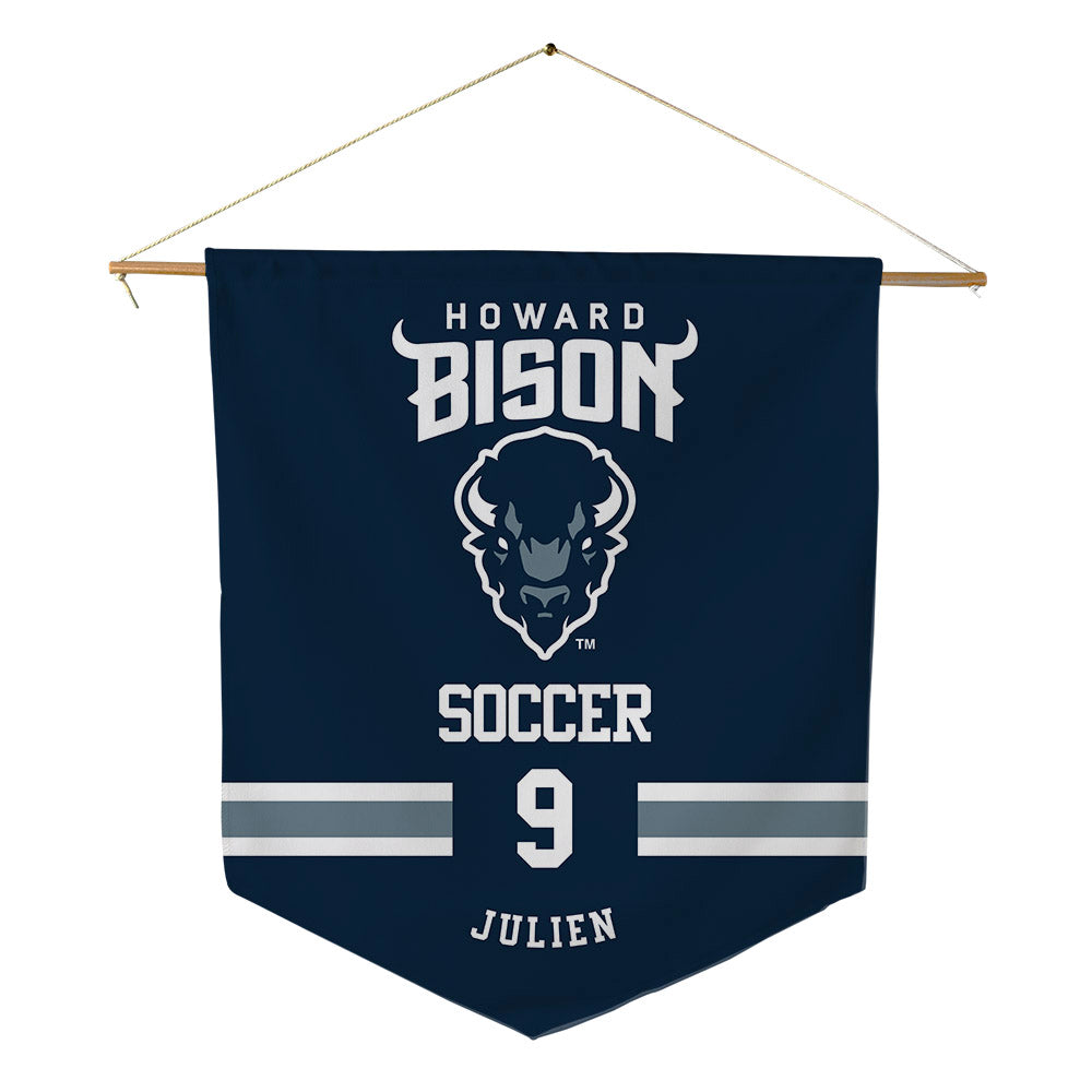 Howard - NCAA Men's Soccer : Jorden Julien - Pennant - 18" x 21"-0