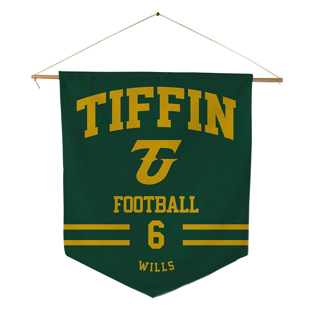 Tiffin - NCAA Football : Javier Wills - Pennant - 18" x 21"-0