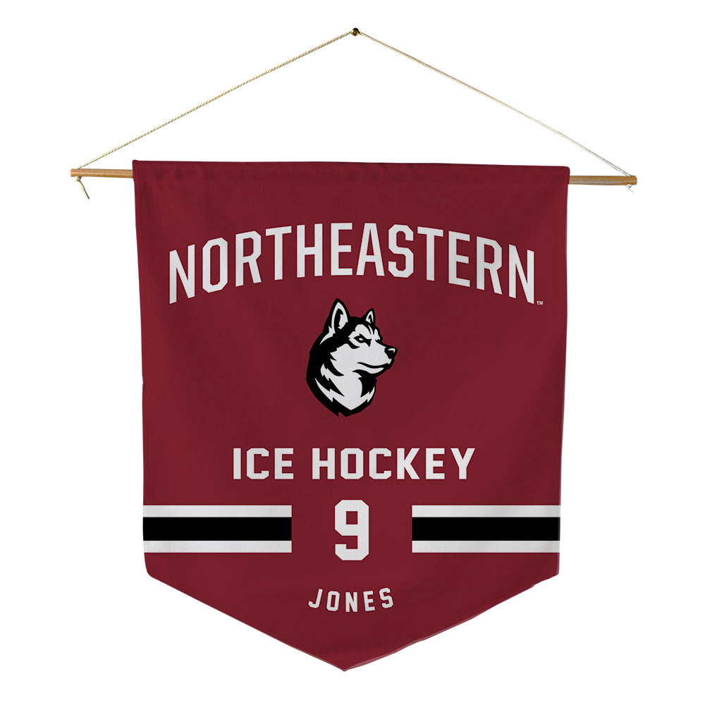 Northeastern - NCAA Men's Ice Hockey : Noah Jones - Pennant - 18" x 21"-0