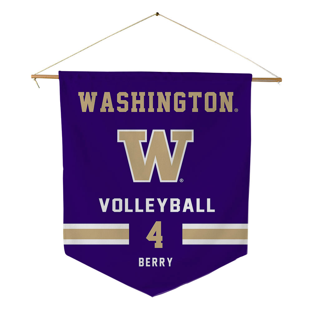 Washington - NCAA Women's Volleyball : Ava jo Berry - Pennant - 18" x 21"-0