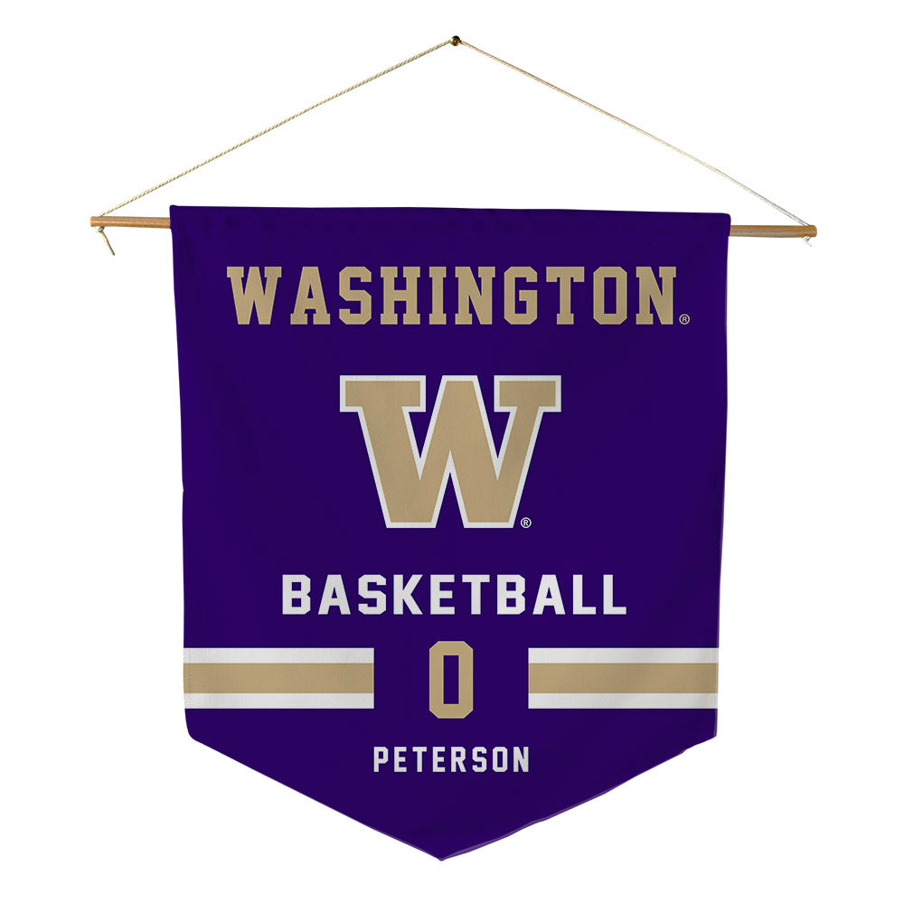 Washington - NCAA Men's Basketball : Quimari Peterson - Pennant - 18" x 21"-0