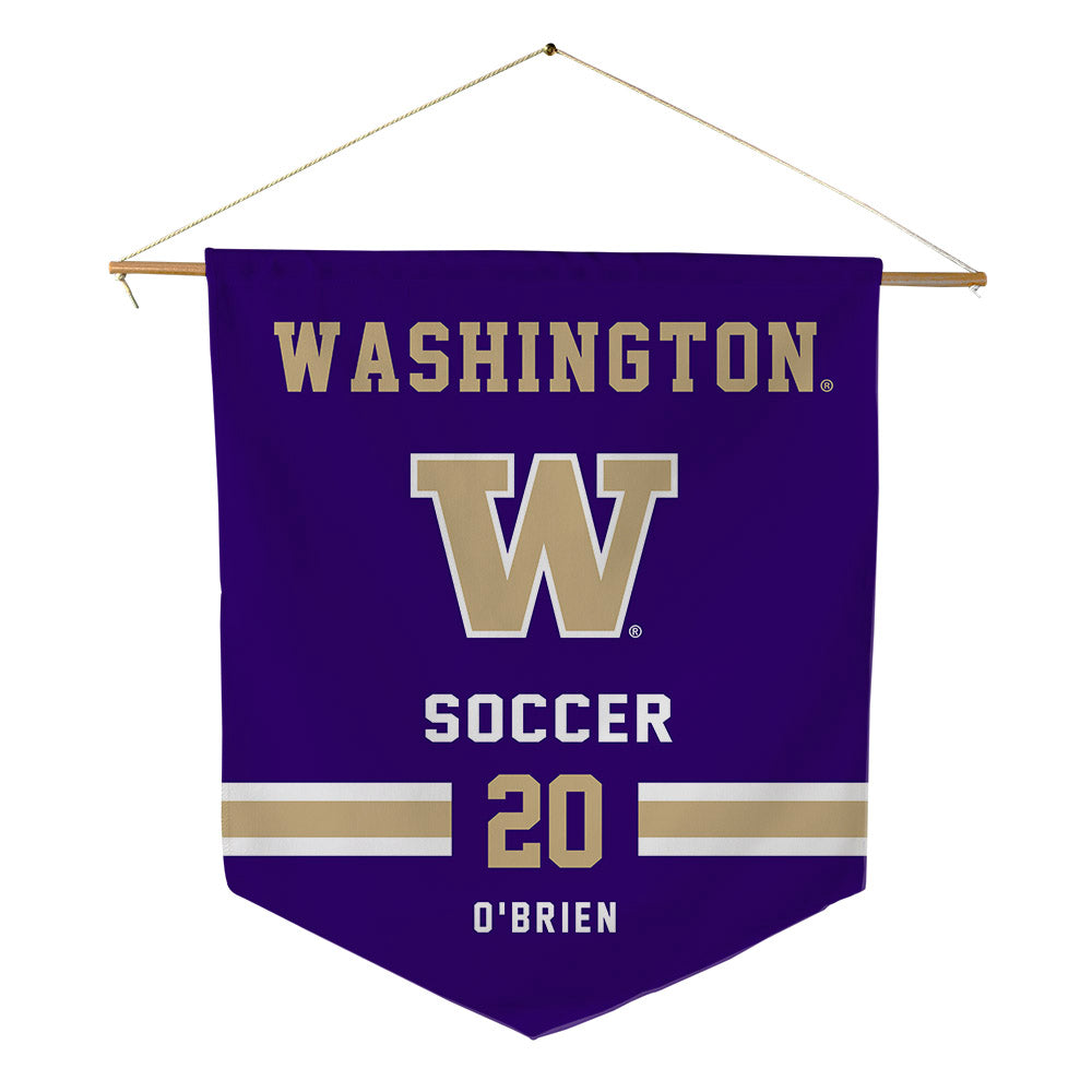 Washington - NCAA Men's Soccer : Nick O'Brien - Pennant - 18" x 21"-0