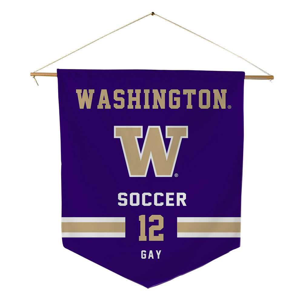 Washington - NCAA Men's Soccer : Carter Gay - Pennant - 18" x 21"-0