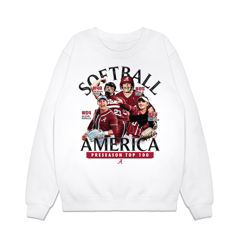 Alabama - NCAA Softball : - Preseason Top 100 Team Collage Premium Crewneck Sweatshirt-0
