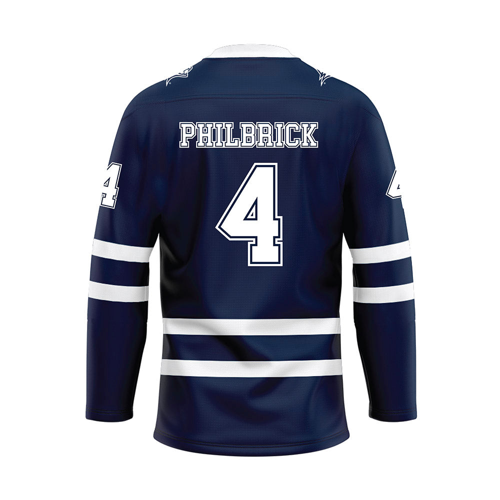 UNH - NCAA Men's Ice Hockey : Ryan Philbrick - Blue Hockey Jersey-1