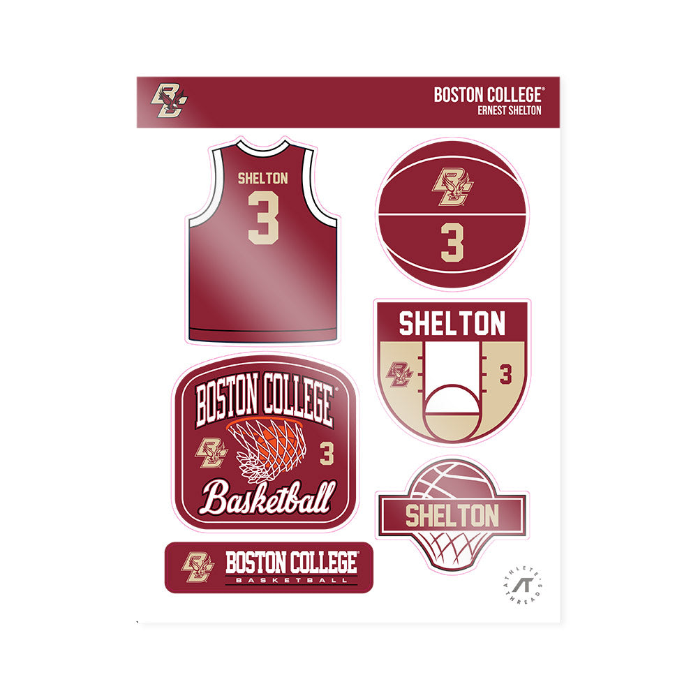Boston College - NCAA Men's Basketball : Ernest Shelton - Sticker Sheet-0