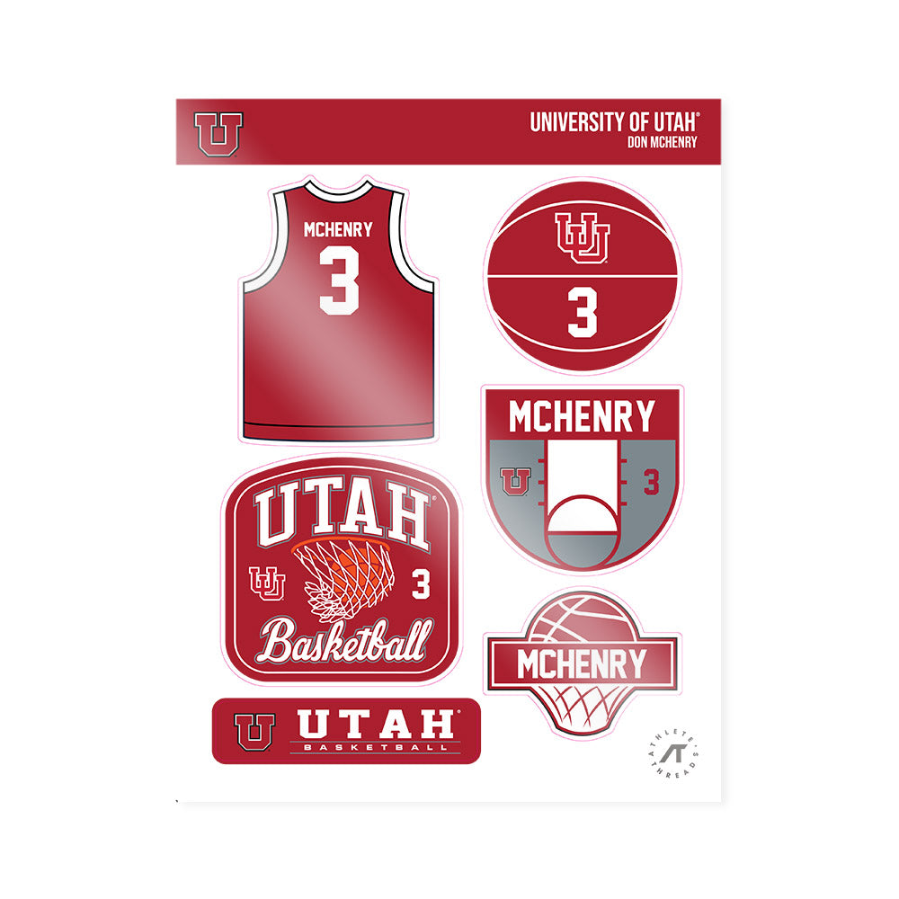 Utah - NCAA Men's Basketball : Don McHenry - Sticker Sheet-0