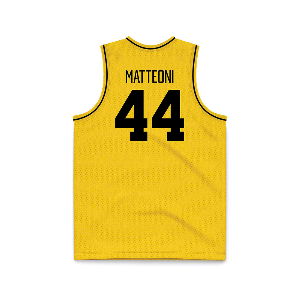 Iowa - NCAA Men's Basketball : Joey Matteoni - Yellow Basketball Jersey-1