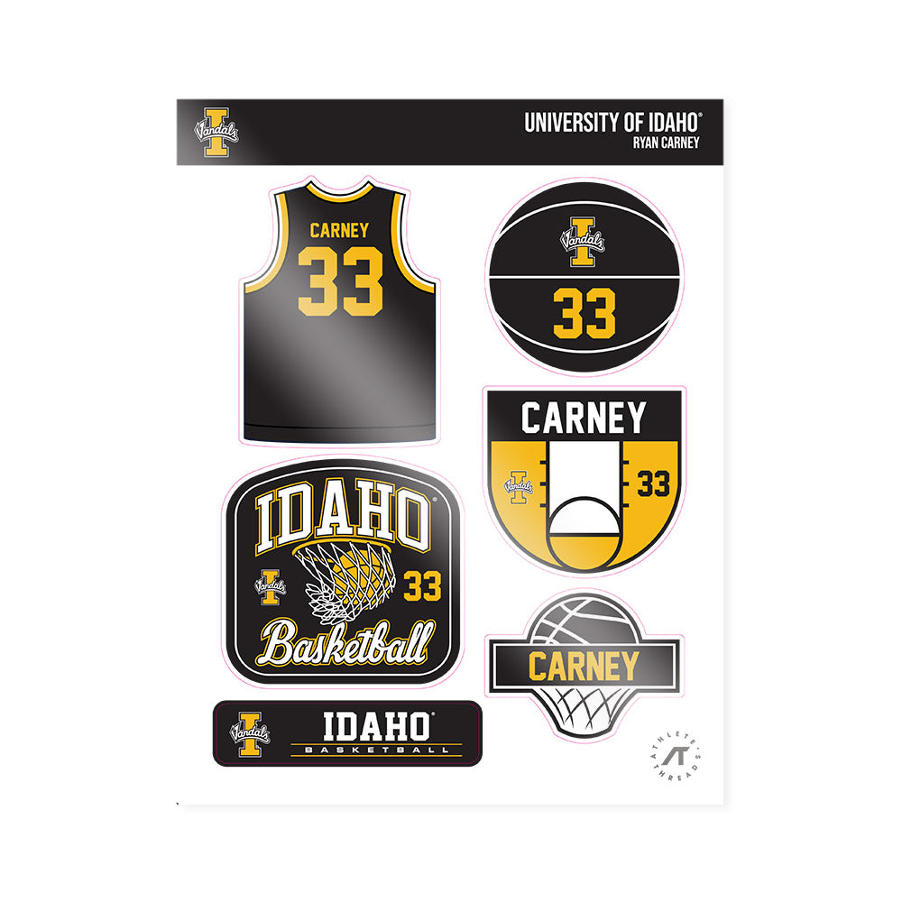 Idaho - NCAA Men's Basketball : Ryan Carney - Sticker Sheet-0