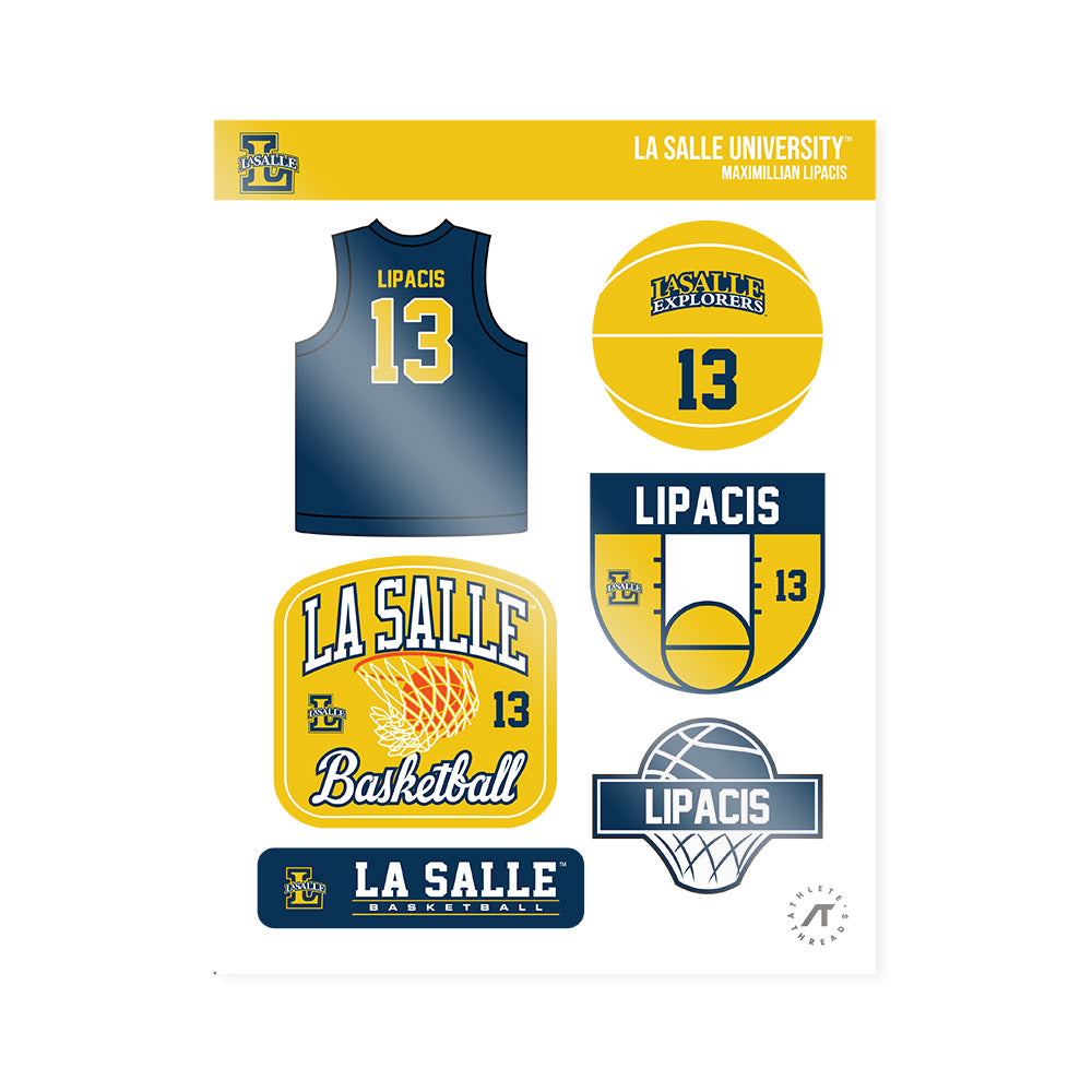 La Salle - NCAA Men's Basketball : Maximillian Lipacis - Sticker Sheet-0