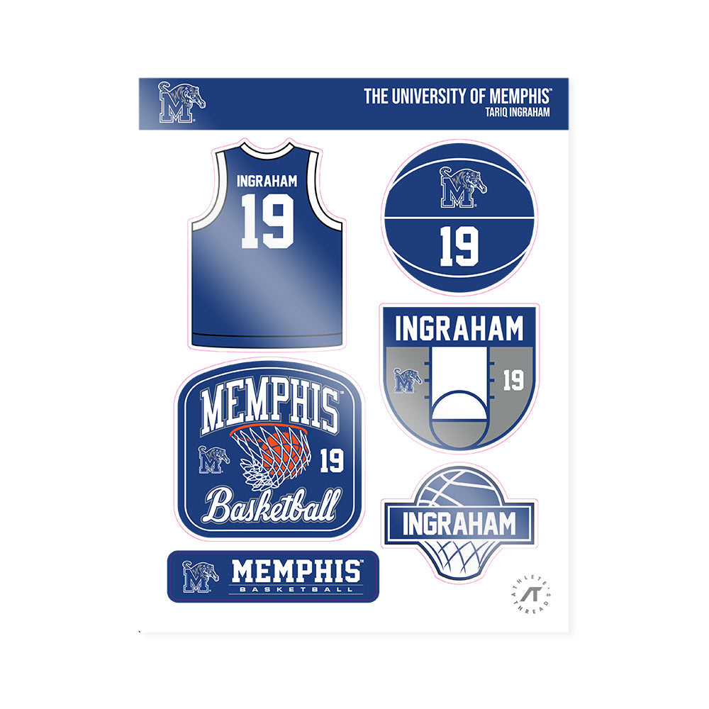 Memphis - NCAA Men's Basketball : Tariq Ingraham - Sticker Sheet-0