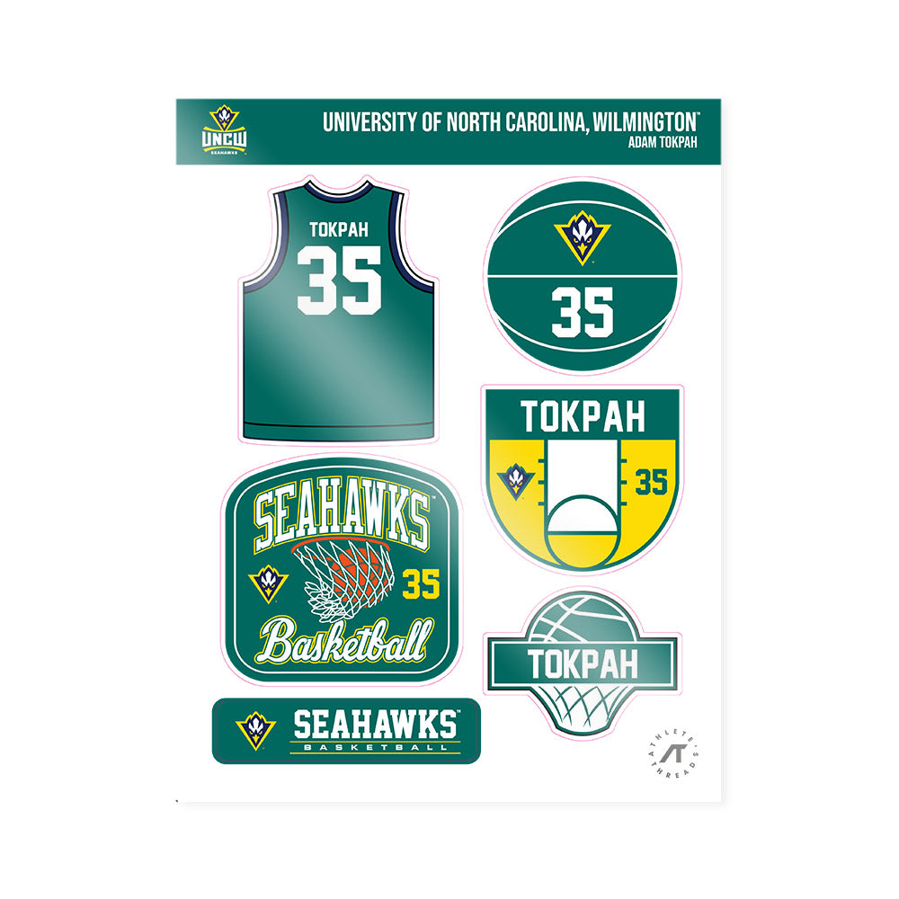 UNC Wilmington - NCAA Men's Basketball : Adam Tokpah - Sticker Sheet-0
