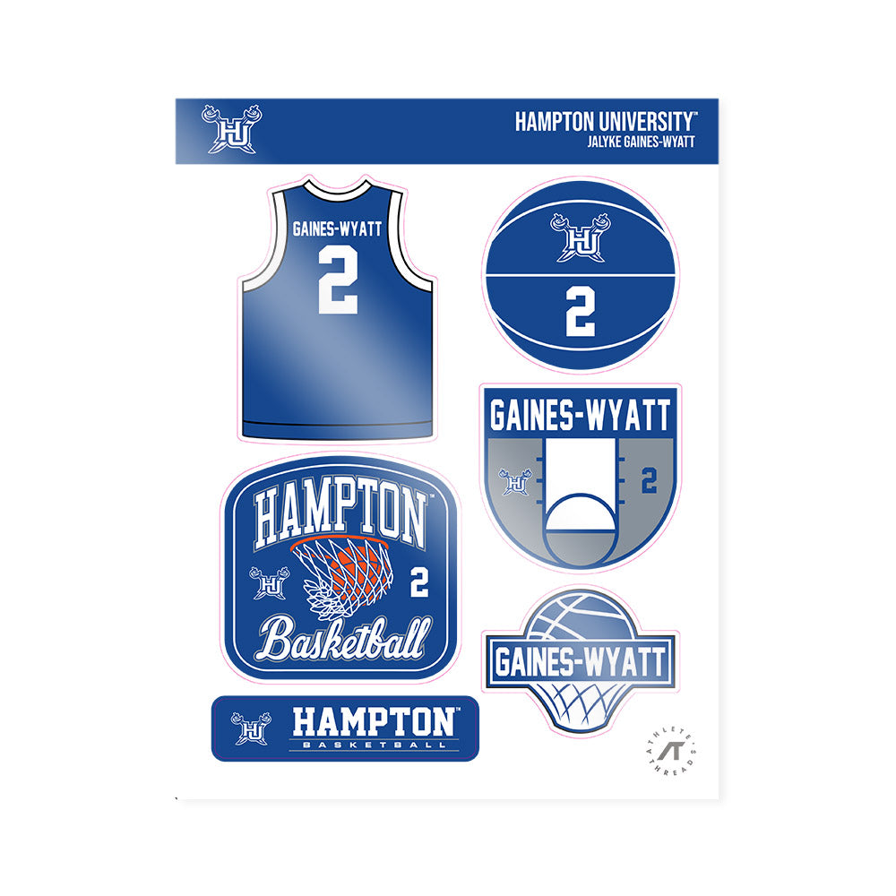 Hampton - NCAA Men's Basketball : Jalyke Gaines-Wyatt - Sticker Sheet-0