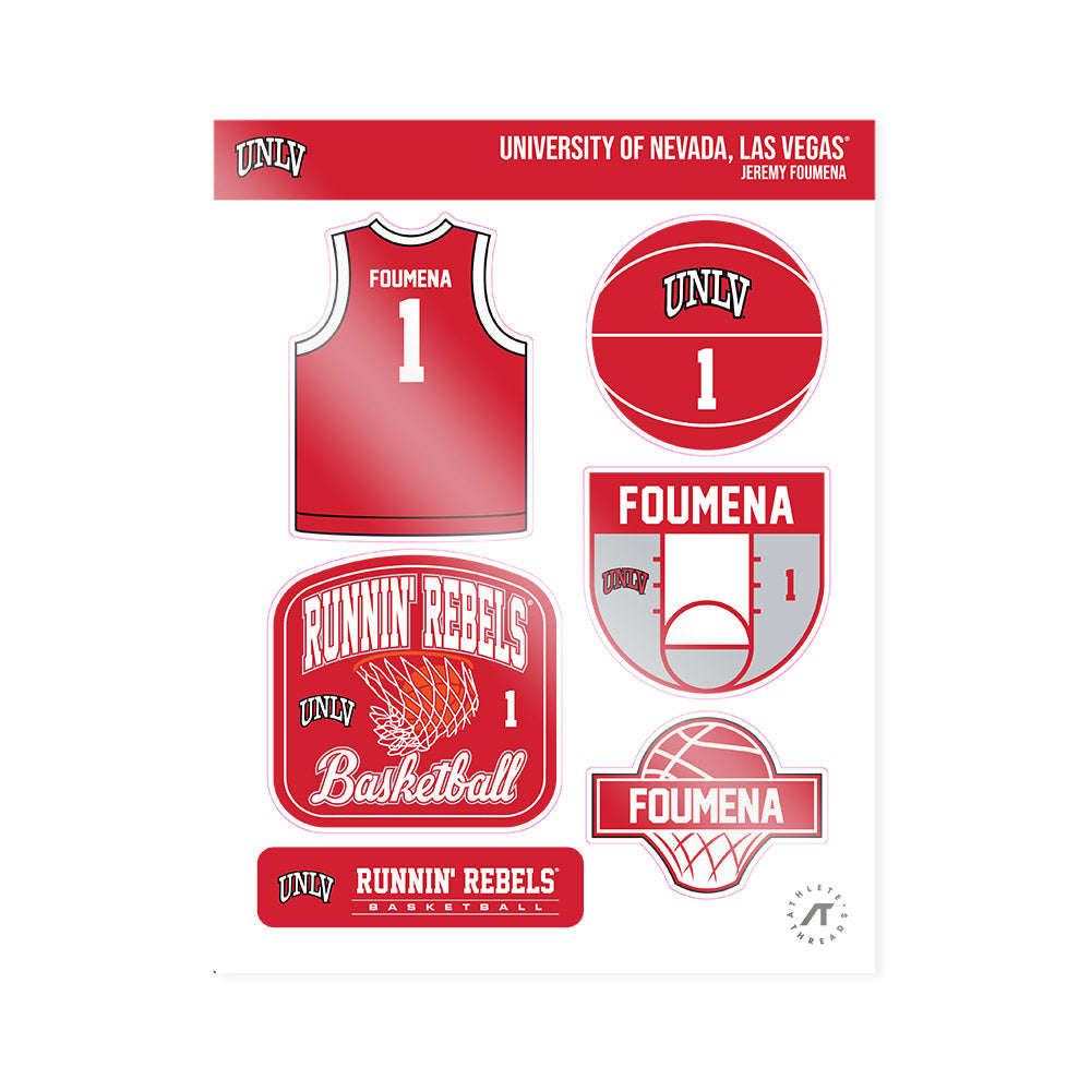 UNLV - NCAA Men's Basketball : Jeremy Foumena - Sticker Sheet-0
