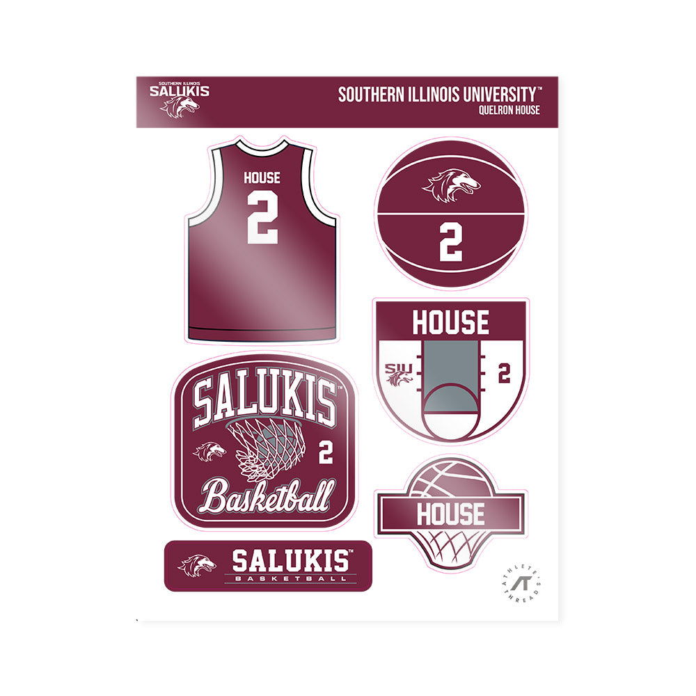 SIU Carbondale - NCAA Men's Basketball : Quelron House - Sticker Sheet-0