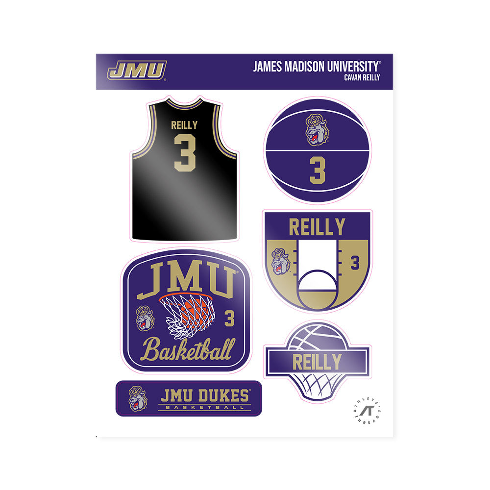 JMU - NCAA Men's Basketball : Cavan Reilly - Sticker Sheet-0