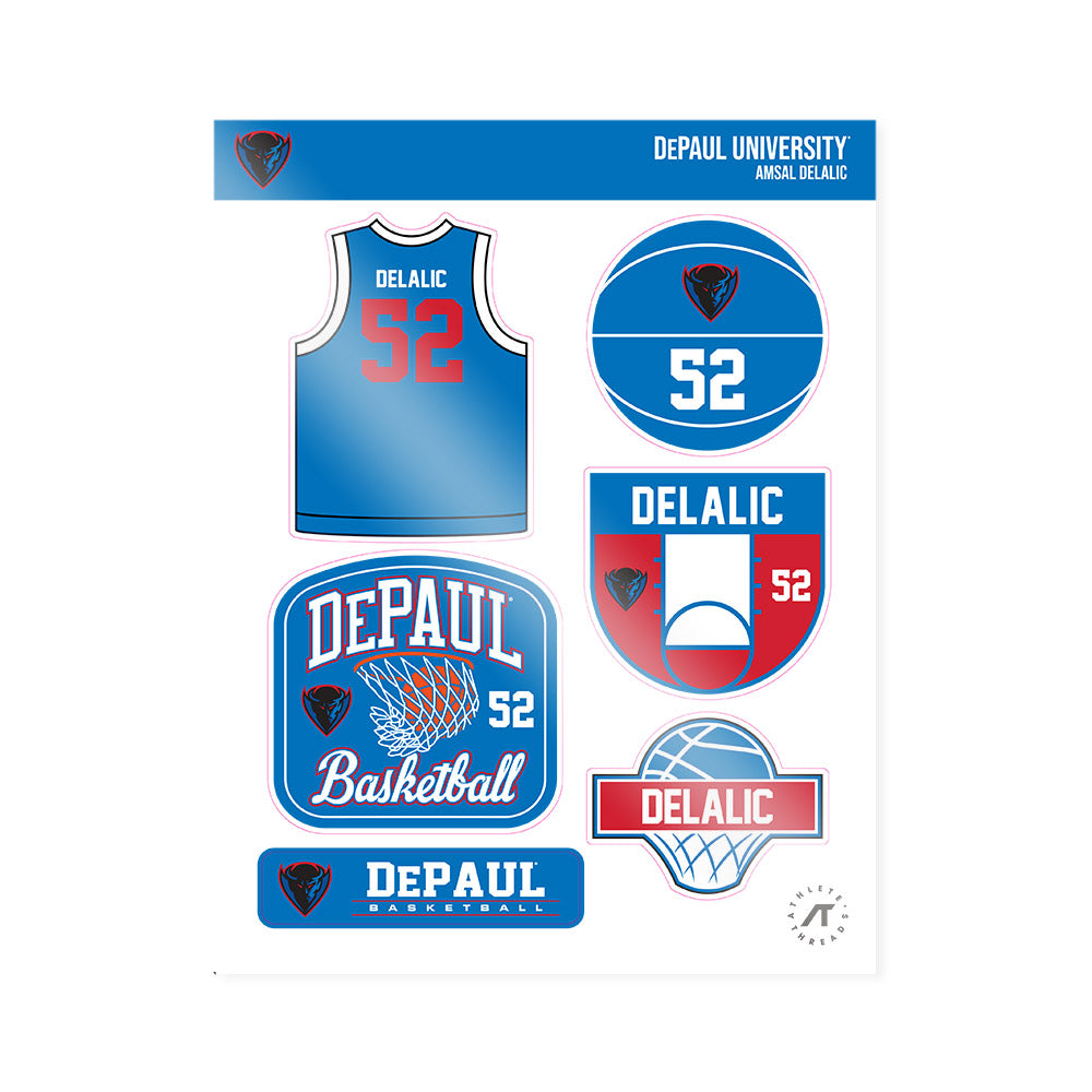 DePaul - NCAA Men's Basketball : Amsal Delalic - Sticker Sheet-0