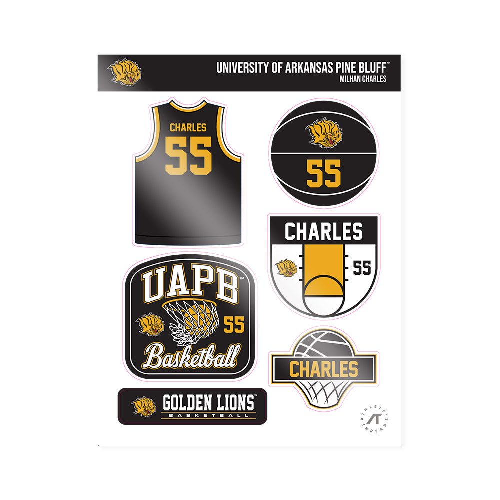 UAPB - NCAA Men's Basketball : Milhan Charles - Sticker Sheet-0