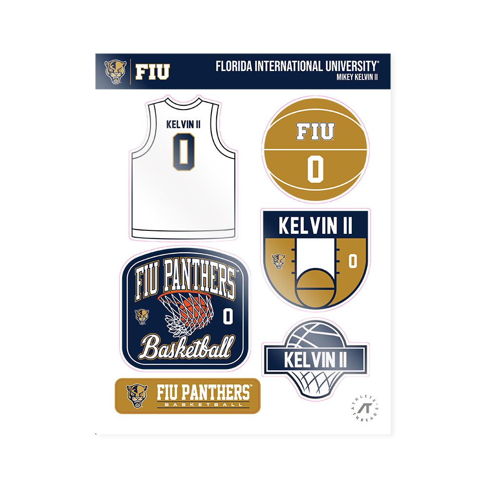 FIU - NCAA Men's Basketball : Mikey Kelvin II - Sticker Sheet-0