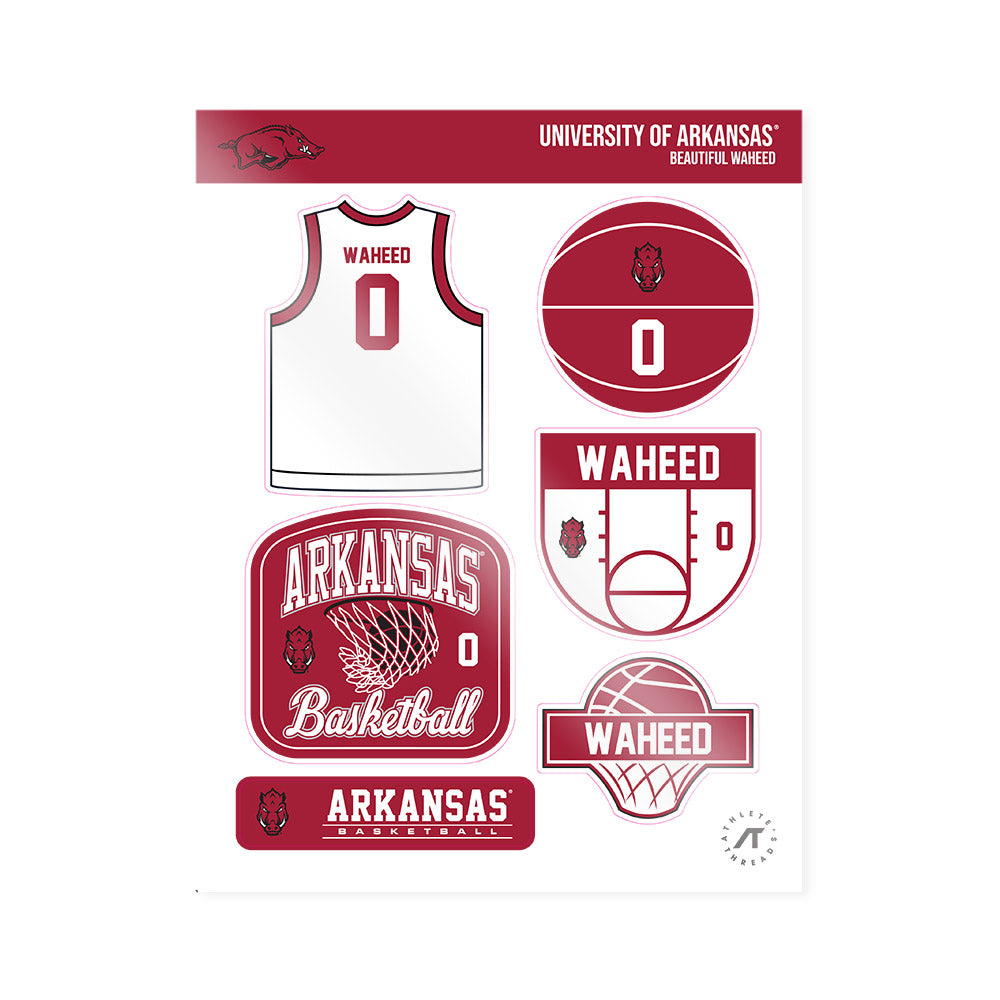 Arkansas - NCAA Women's Basketball : Beautiful Waheed - Sticker Sheet-0