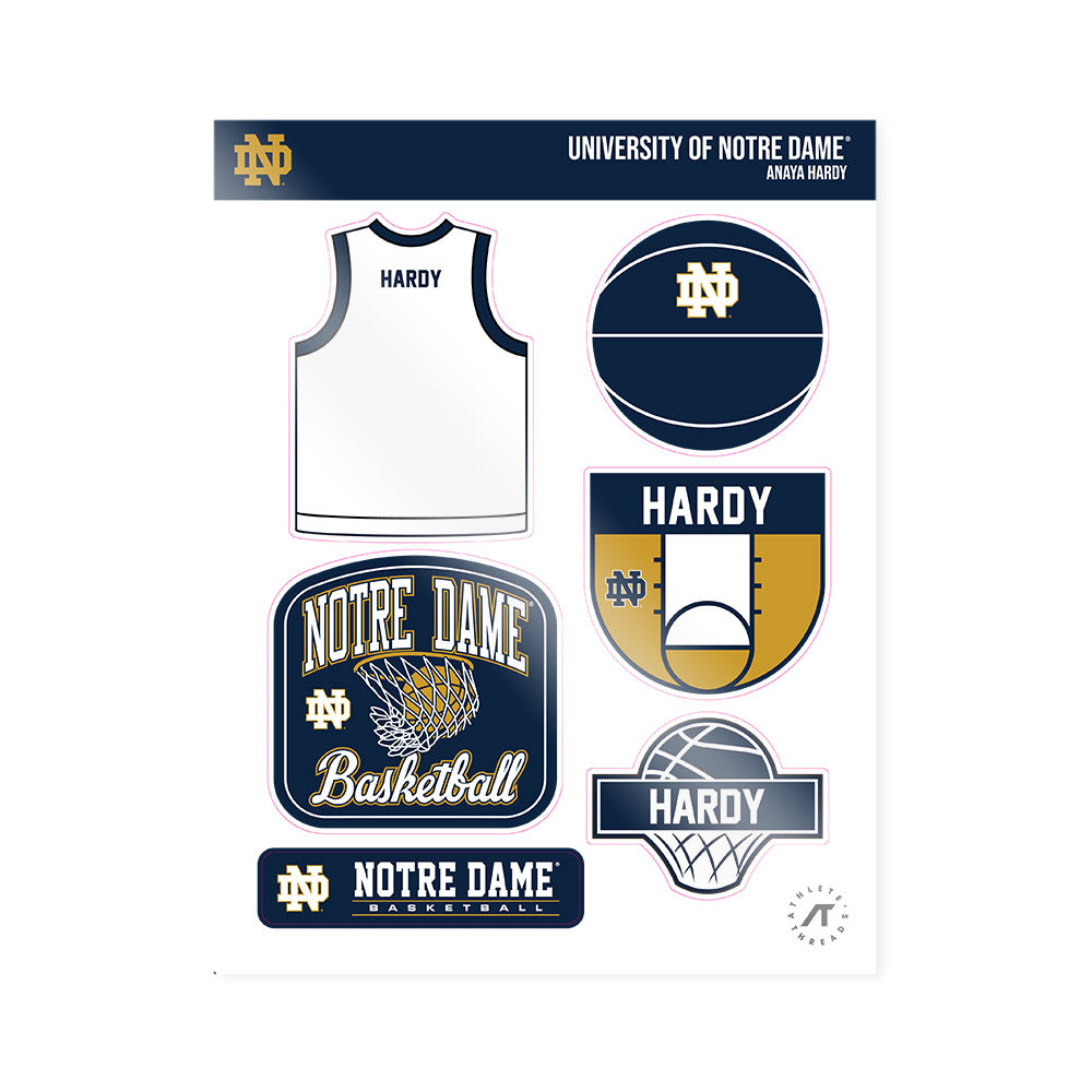 Notre Dame - NCAA Women's Basketball : Anaya Hardy - Sticker Sheet-0