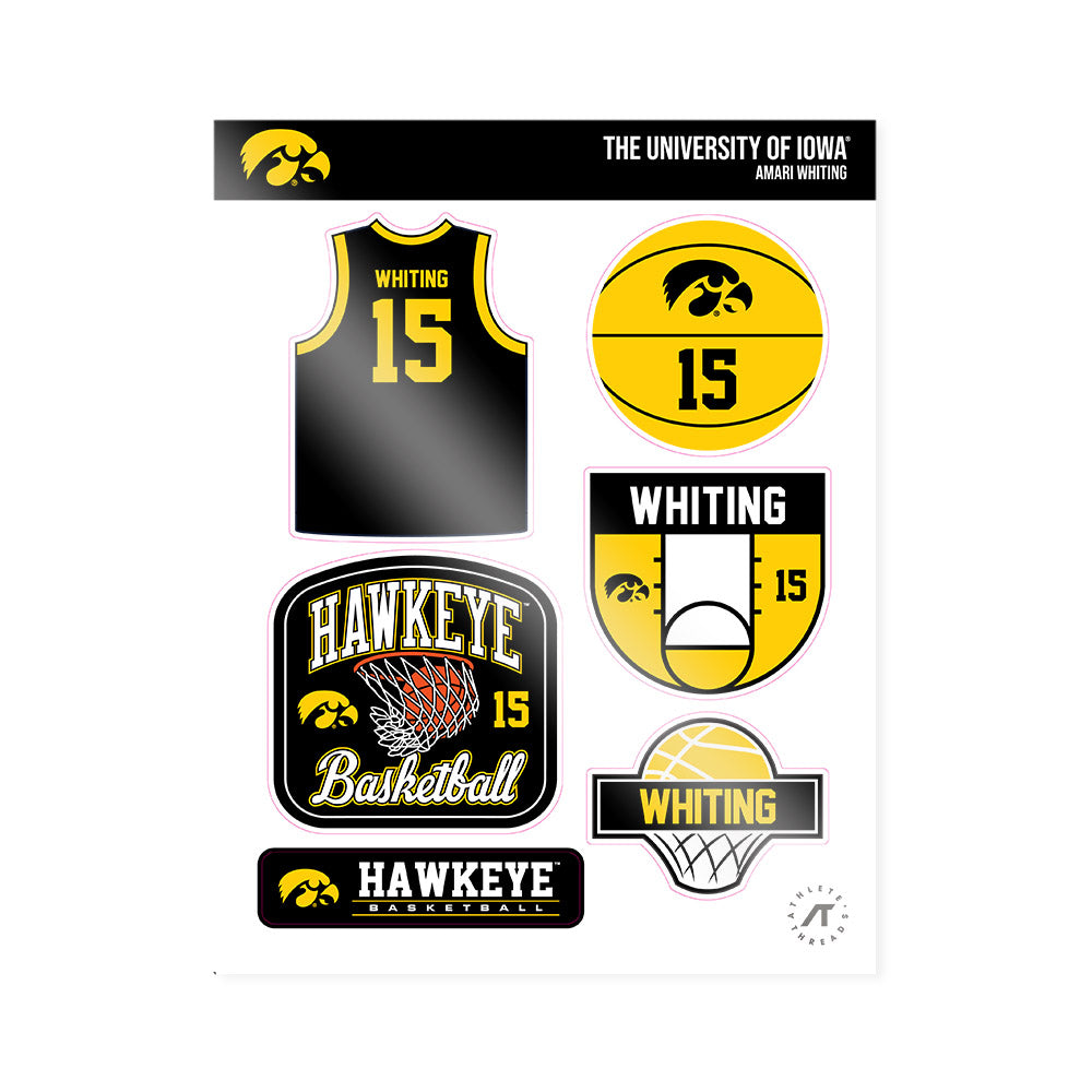 Iowa - NCAA Women's Basketball : Amari Whiting - Sticker Sheet-0