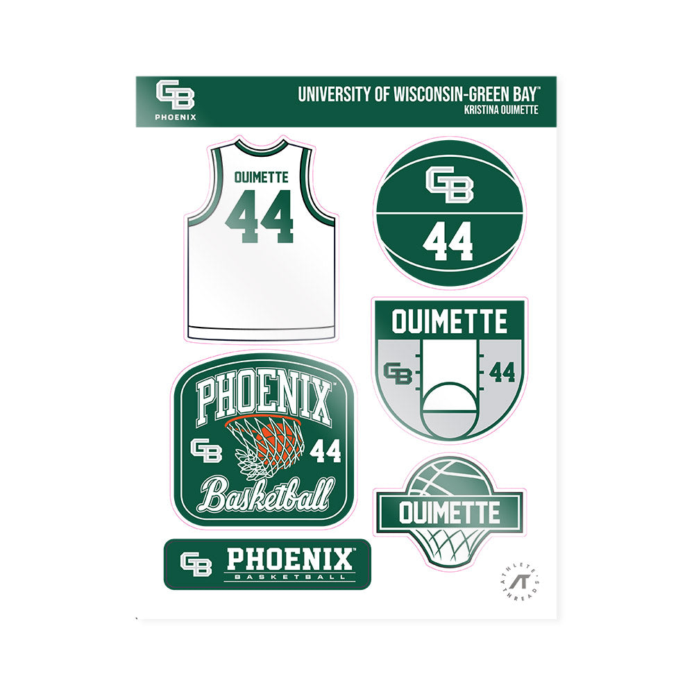 UW Green Bay - NCAA Women's Basketball : Kristina Ouimette - Sticker Sheet-0