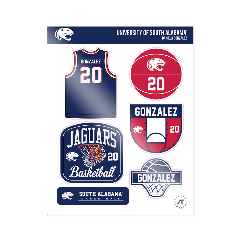 South Alabama - NCAA Women's Basketball : Daniela Gonzalez - Sticker Sheet-0