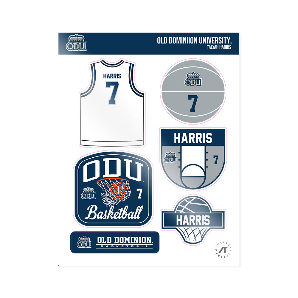 Old Dominion - NCAA Women's Basketball : Talyah Harris - Sticker Sheet-0