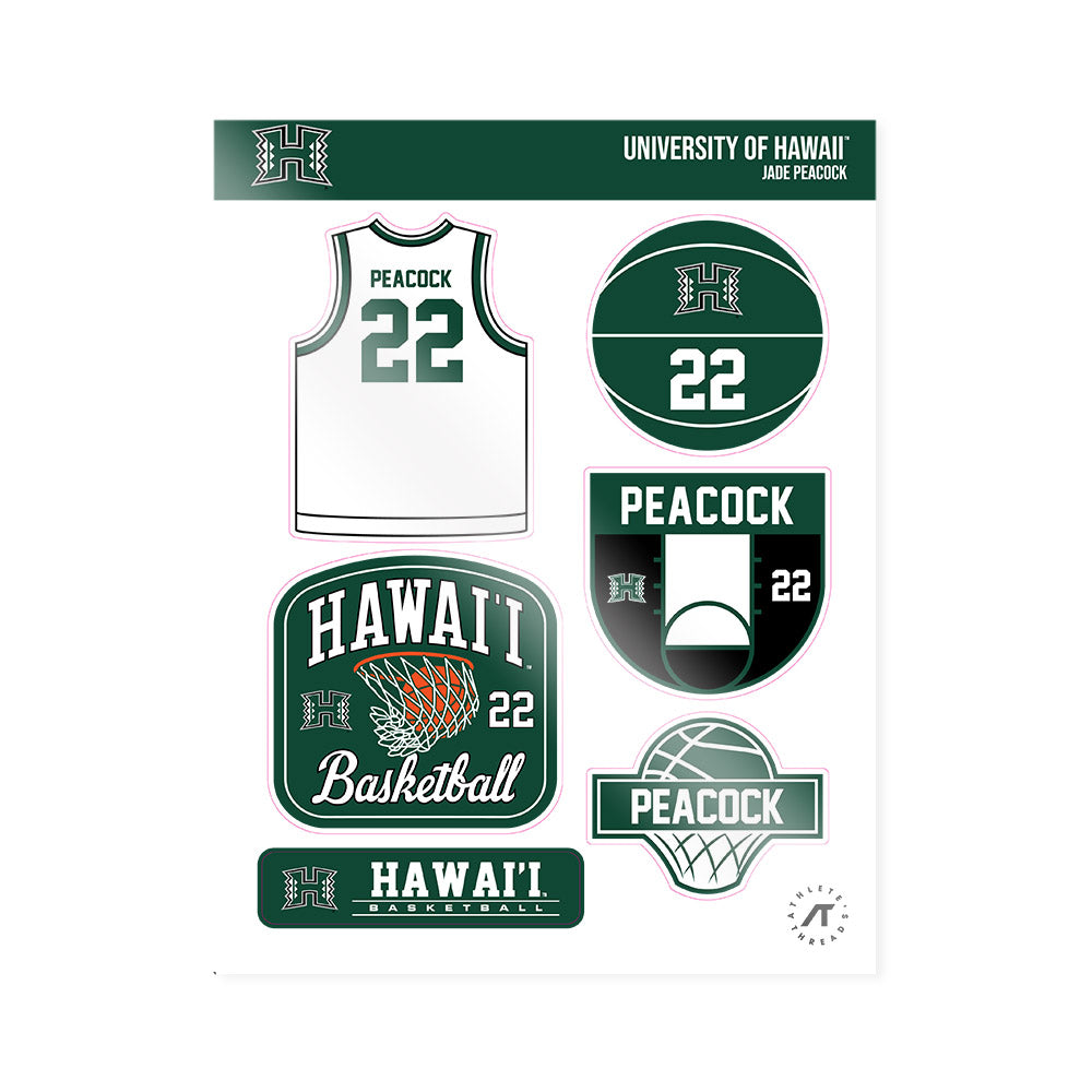 Hawaii - NCAA Women's Basketball : Jade Peacock - Sticker Sheet-0