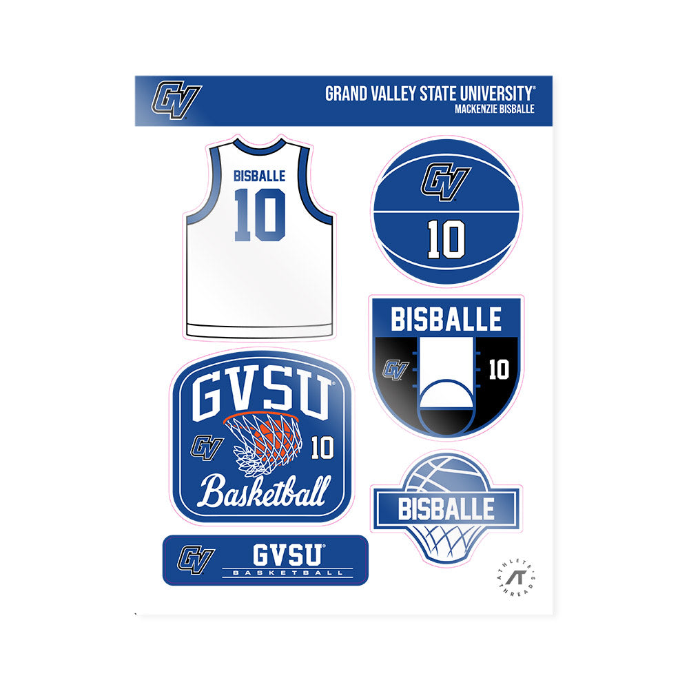 Grand Valley - NCAA Women's Basketball : MacKenzie Bisballe - Sticker Sheet-0