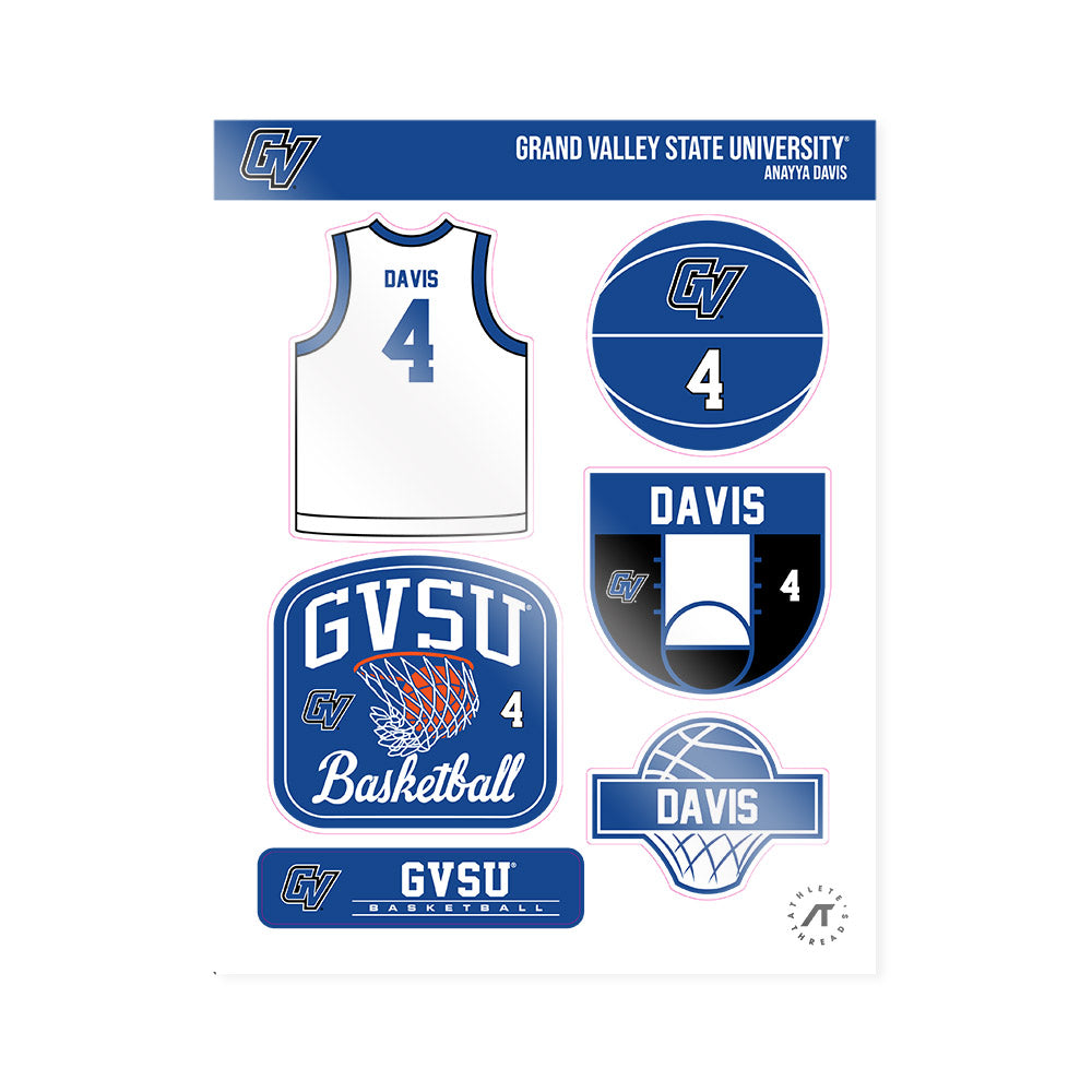 Grand Valley - NCAA Women's Basketball : Anayya Davis - Sticker Sheet-0