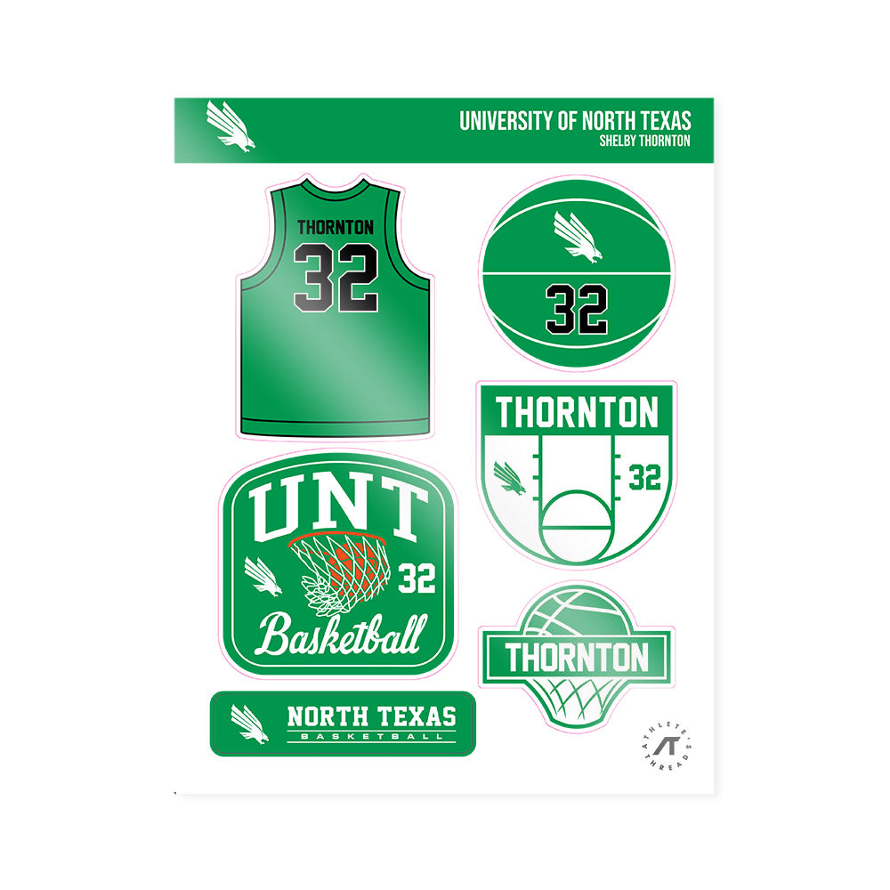 North Texas - NCAA Women's Basketball : Shelby Thornton - Sticker Sheet-0