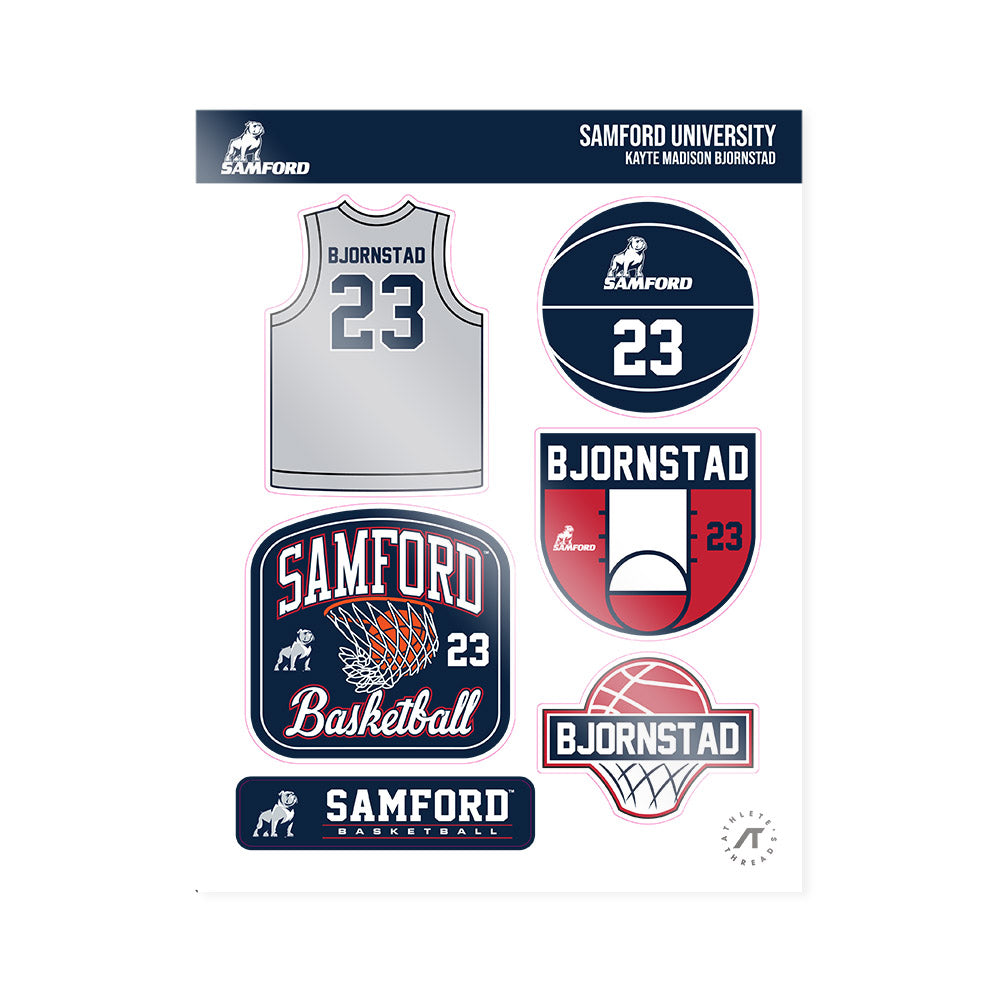 Samford - NCAA Women's Basketball : Kayte Madison Bjornstad - Sticker Sheet-0