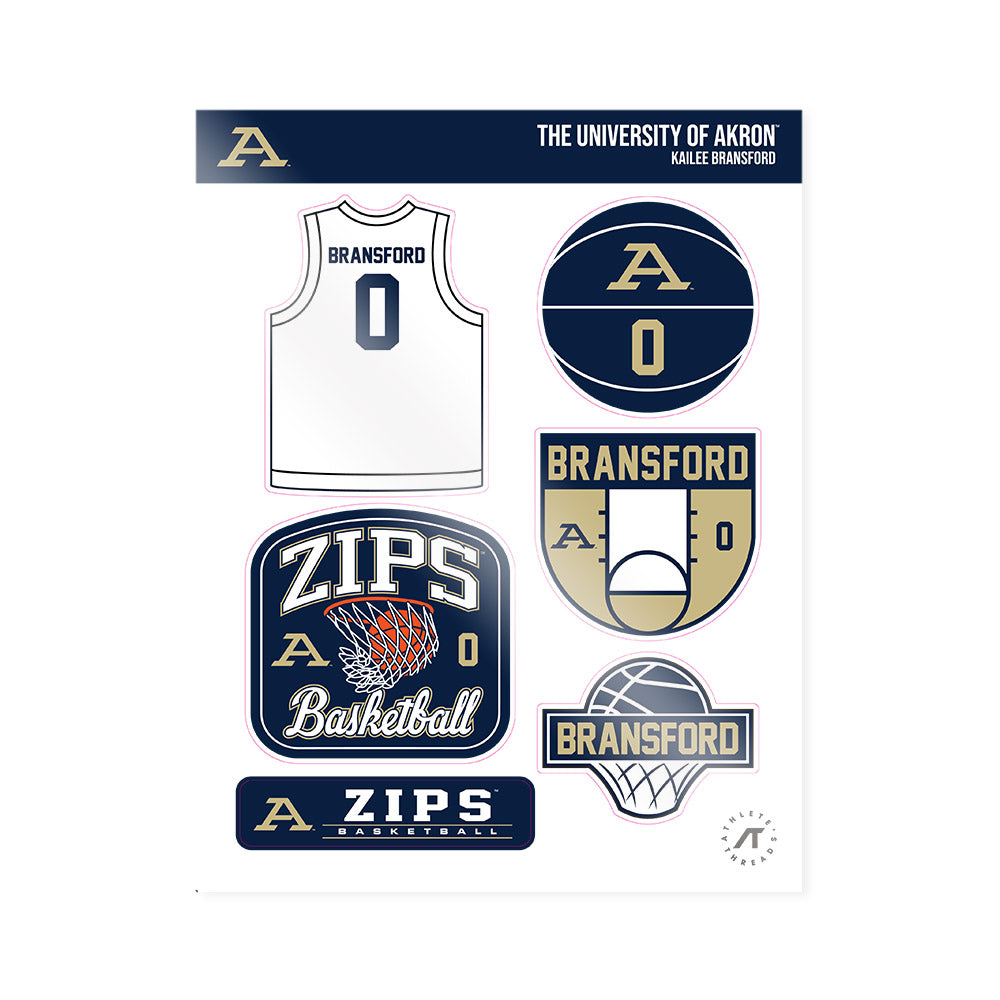 Akron - NCAA Women's Basketball : Kailee Bransford - Sticker Sheet-0